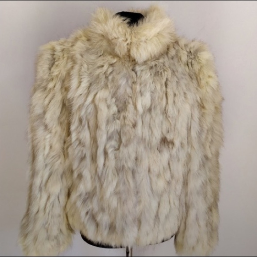 Vintage Saga Genuine Fox Ivory Fur Coat